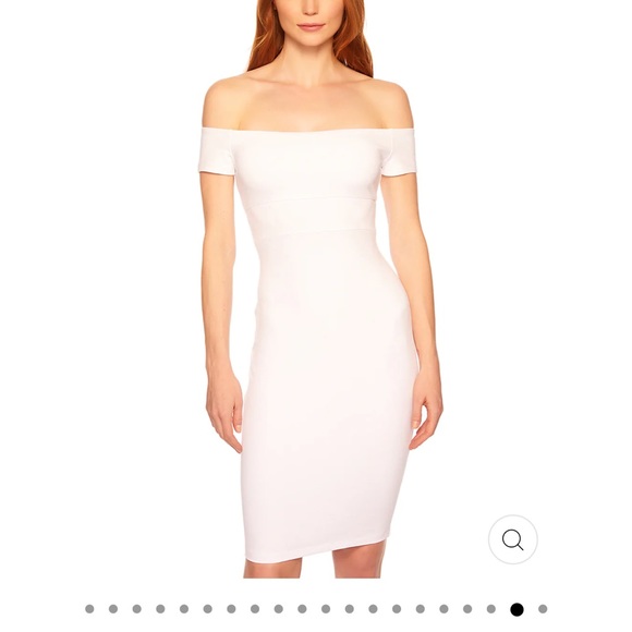 Susana Monaco solid off-shoulder dress PEACH midi back cutout bra-friendly S - Picture 16 of 16